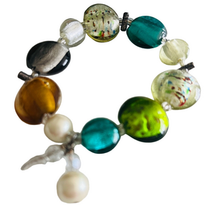 B1931 Sterling Silver and Glass Bead Bracelet